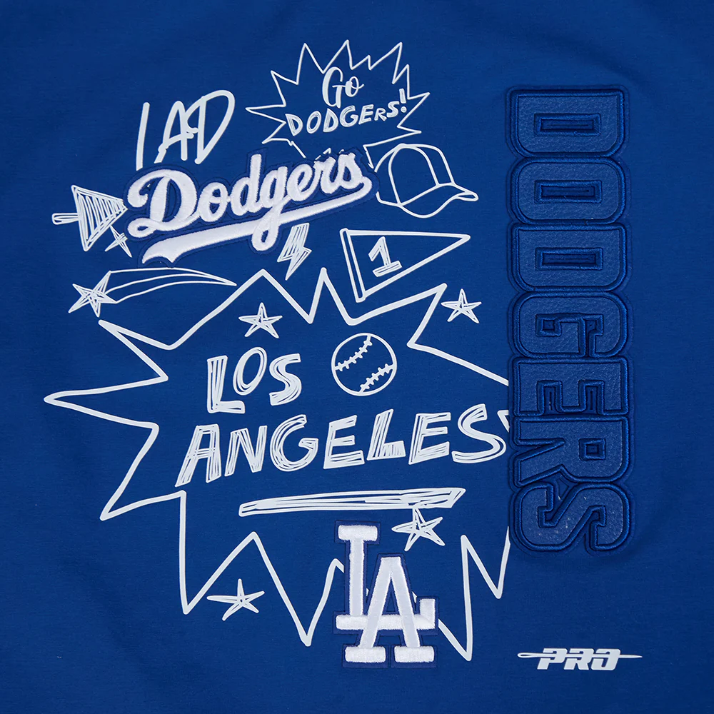 MLB LOS ANGELES DODGERS SKETCHBOOK WOMEN'S SINGLE JERSEY BOXY TEE (DODGER BLUE) - Image 9