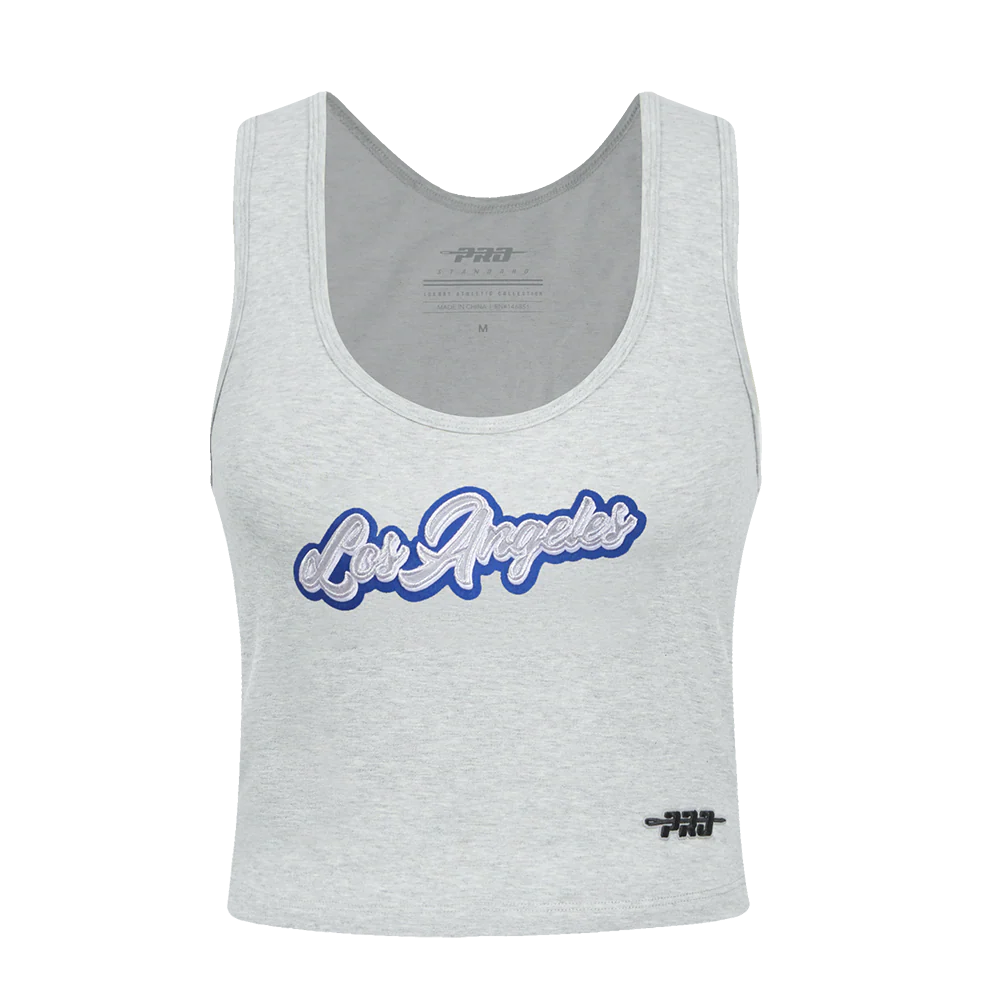 MLB LOS ANGELES DODGERS SHEER INFLUENCE WOMEN'S FITTED RACERBACK (HEATHER GREY)
