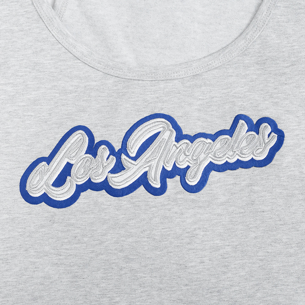 MLB LOS ANGELES DODGERS SHEER INFLUENCE WOMEN'S FITTED RACERBACK (HEATHER GREY) - Image 6