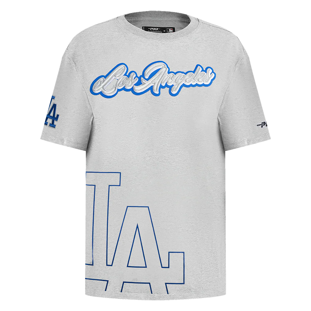 MLB LOS ANGELES DODGERS SHEER INFLUENCE WOMEN'S BOYFRIEND TOP (HEATHER GREY)