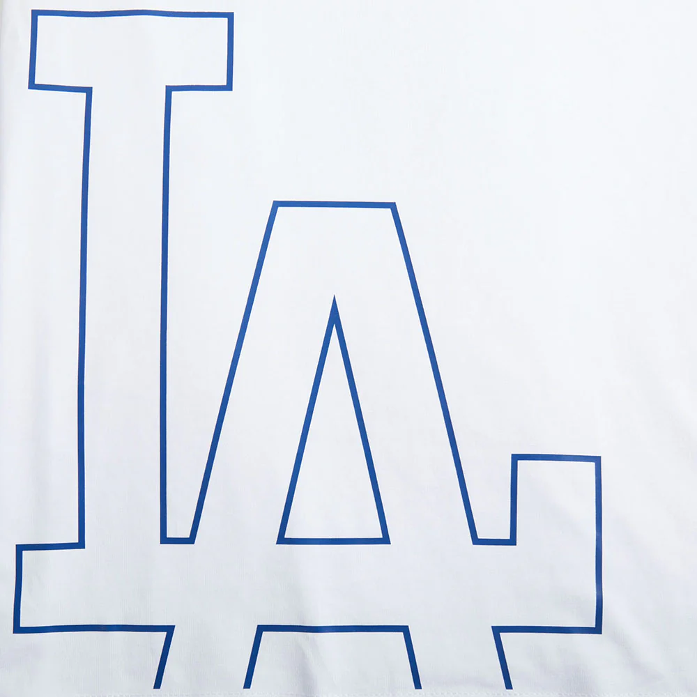 MLB LOS ANGELES DODGERS SHEER INFLUENCE WOMEN'S BOYFRIEND TOP (WHITE) - Image 6