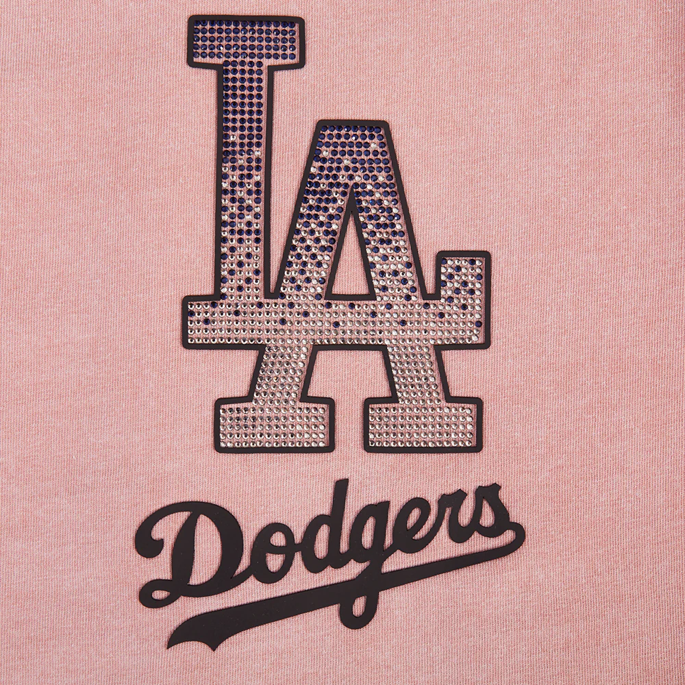 MLB LOS ANGELES DODGERS WASHED JEWELS WOMEN'S S/S BOXY TOP (WASHED MAUVE) - Image 6