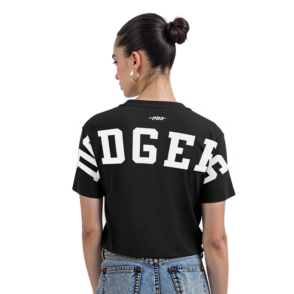 MLB LOS ANGELES DODGERS WINGSPAN WOMEN'S SJ BOXY TEE (BLACK)