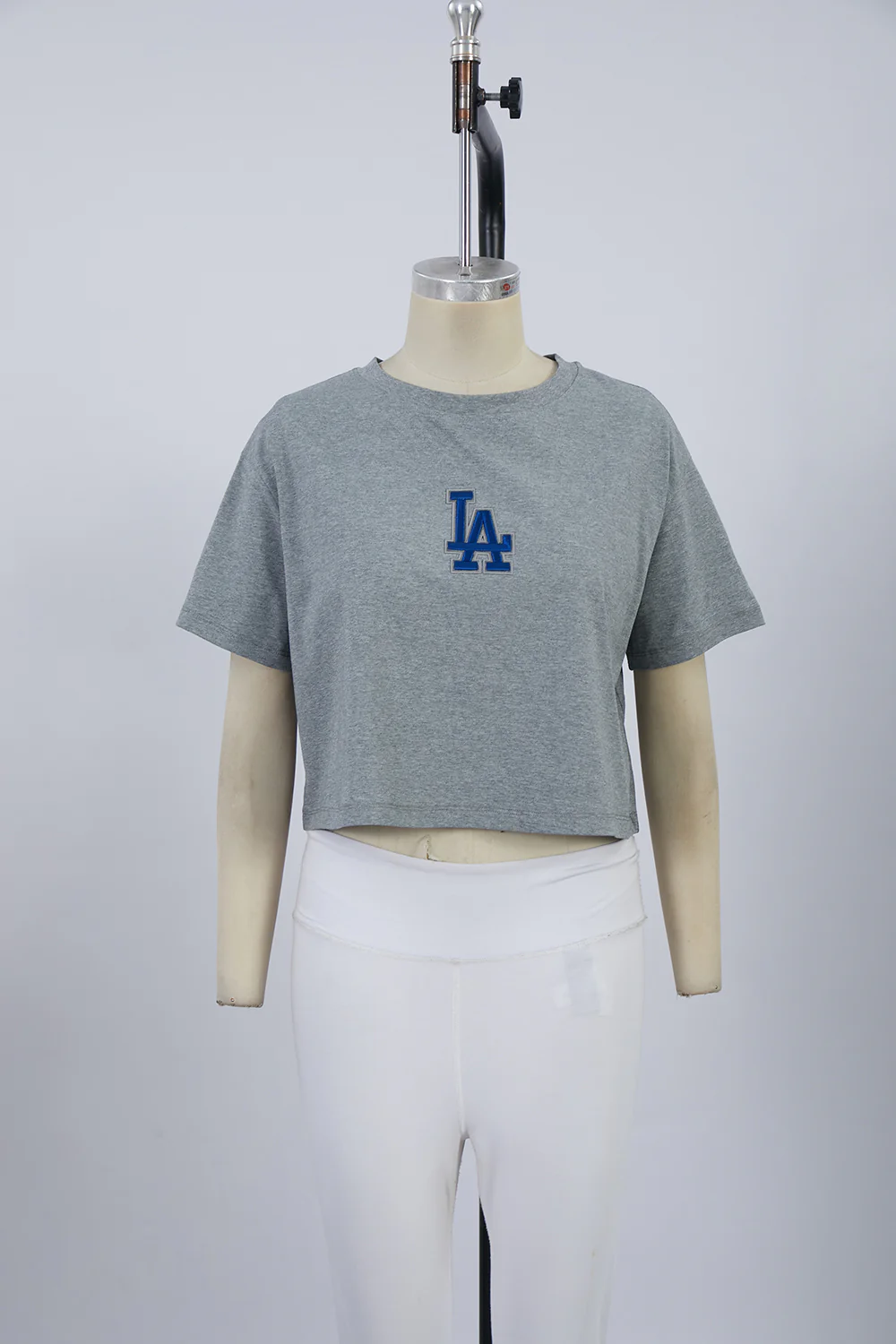 MLB LOS ANGELES DODGERS WINGSPAN WOMEN'S SJ BOXY TEE (DARK HEATHER GRAY) - Image 3