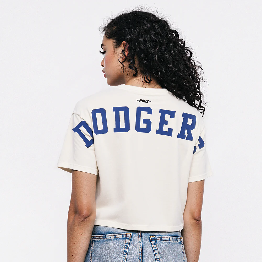 MLB LOS ANGELES DODGERS WINGSPAN WOMEN'S SJ BOXY TEE (EGGSHELL)