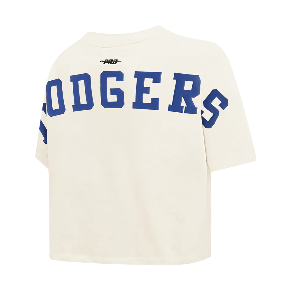 MLB LOS ANGELES DODGERS WINGSPAN WOMEN'S SJ BOXY TEE (EGGSHELL) - Image 4