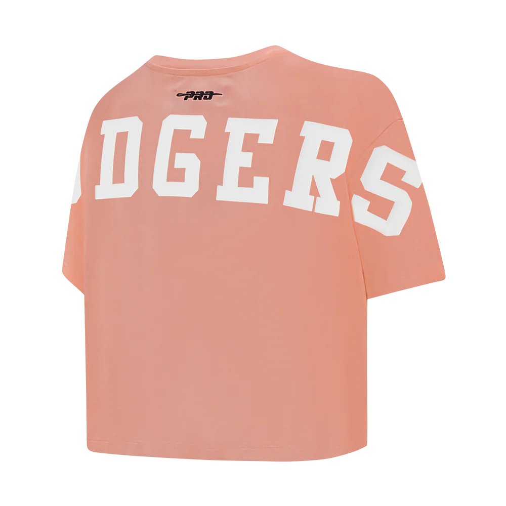 MLB LOS ANGELES DODGERS WINGSPAN WOMEN'S SJ BOXY TEE (GUAVA) - Image 4