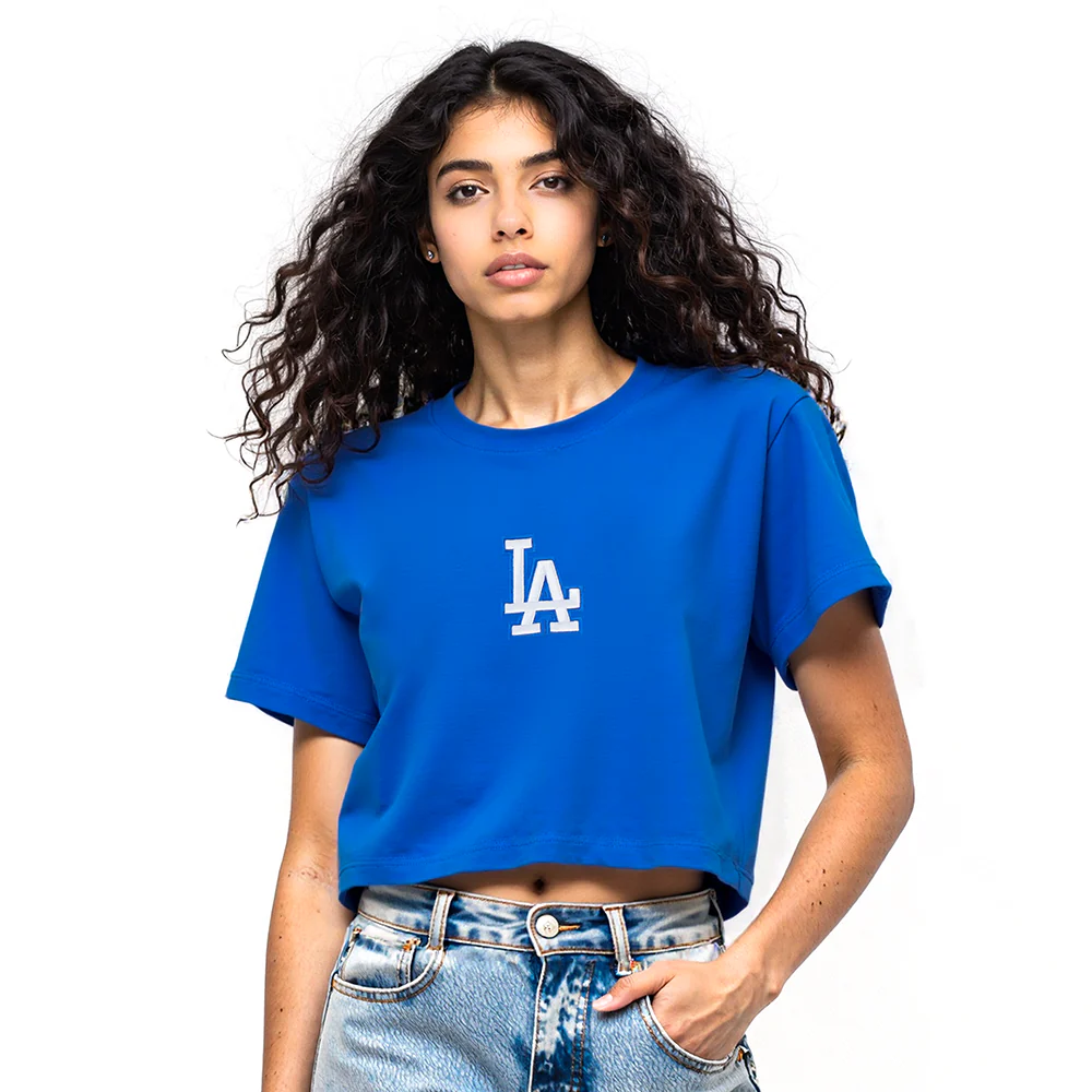 MLB LOS ANGELES DODGERS WINGSPAN WOMEN'S SJ BOXY TEE (ROYAL BLUE) - Image 2
