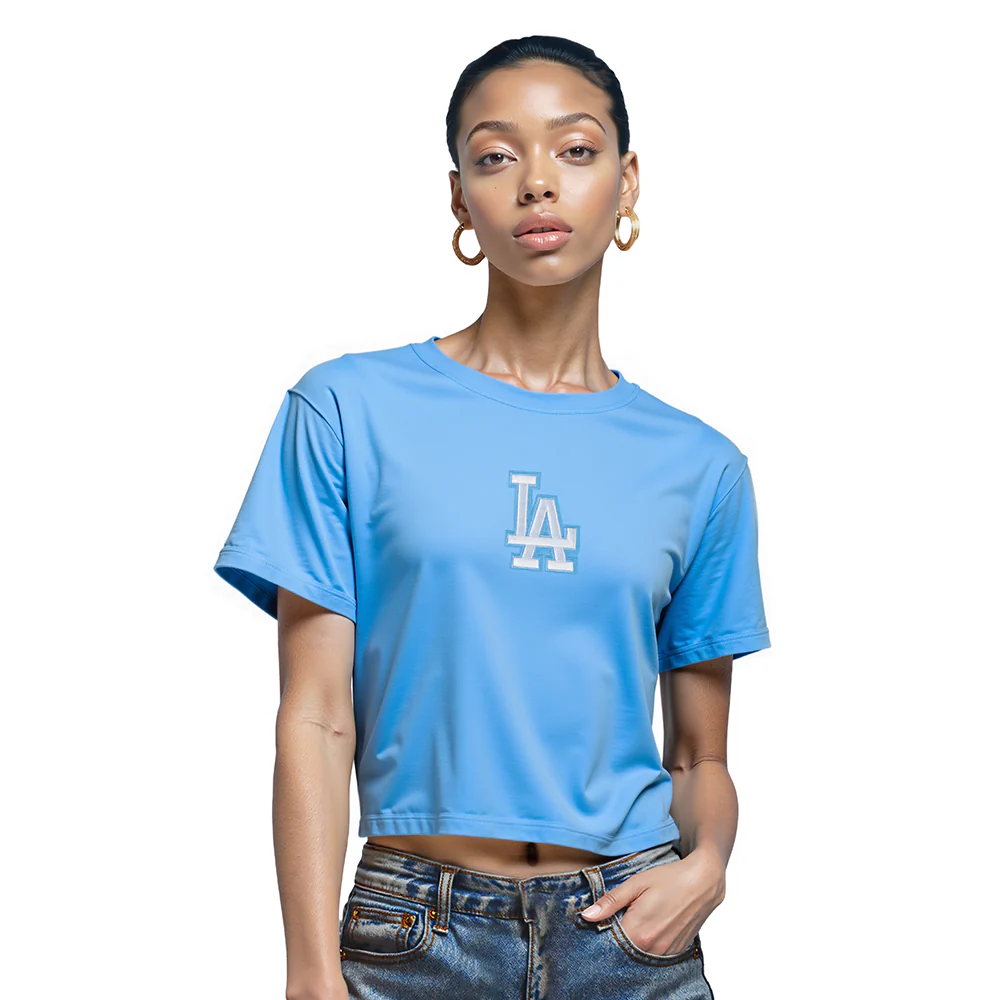 MLB LOS ANGELES DODGERS WINGSPAN WOMEN'S SJ BOXY TEE (UNIVERSITY BLUE) - Image 2