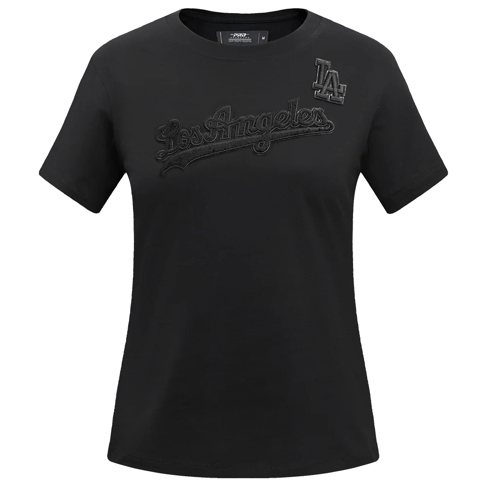 MLB LOS ANGELES DODGERS TRIPLE BLACK WOMEN'S SINGLE JERSEY SLIM FIT TOP (TRIPLE BLACK)