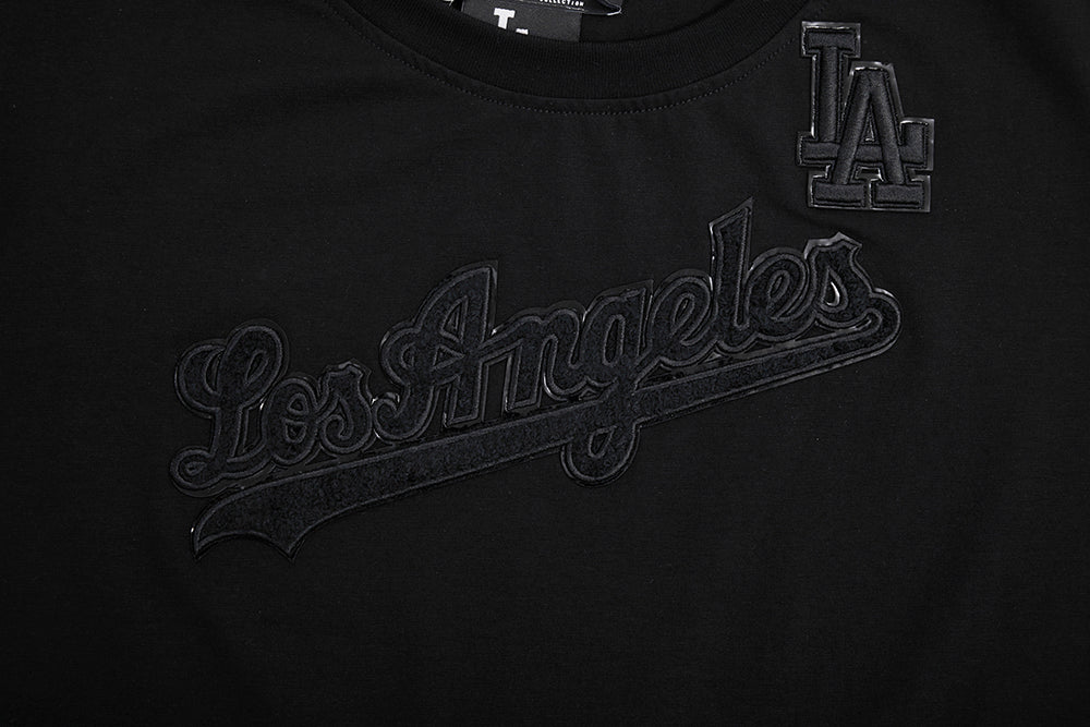 MLB LOS ANGELES DODGERS TRIPLE BLACK WOMEN'S SINGLE JERSEY SLIM FIT TOP (TRIPLE BLACK) - Image 5