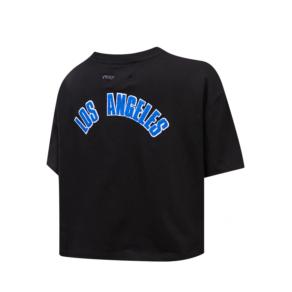 MLB LOS ANGELES DODGERS CLASSIC WOMEN'S BOXY TOP (BLACK) - Image 2