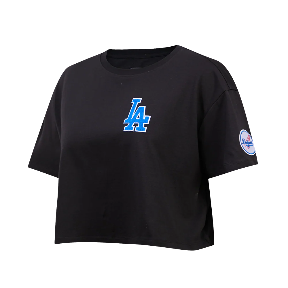 MLB LOS ANGELES DODGERS CLASSIC WOMEN'S BOXY TOP (BLACK) - Image 4