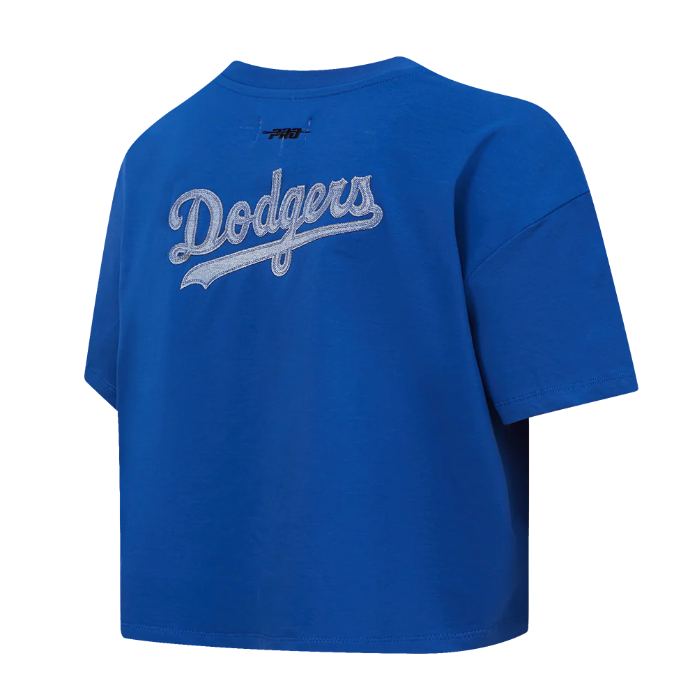 MLB LOS ANGELES DODGERS VARSITY BLUES WOMEN'S BOXY TOP (DODGER BLUE) - Image 3
