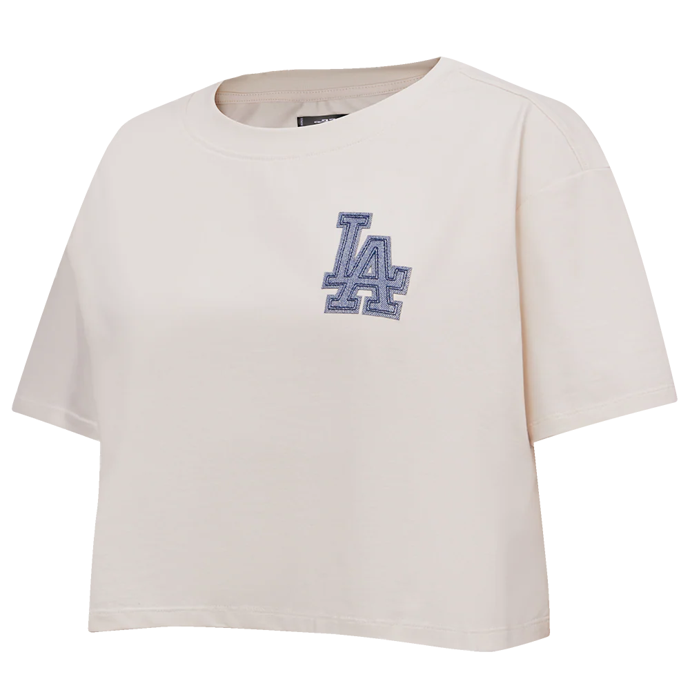 MLB LOS ANGELES DODGERS VARSITY BLUES WOMEN'S BOXY TOP (LINEN) - Image 2