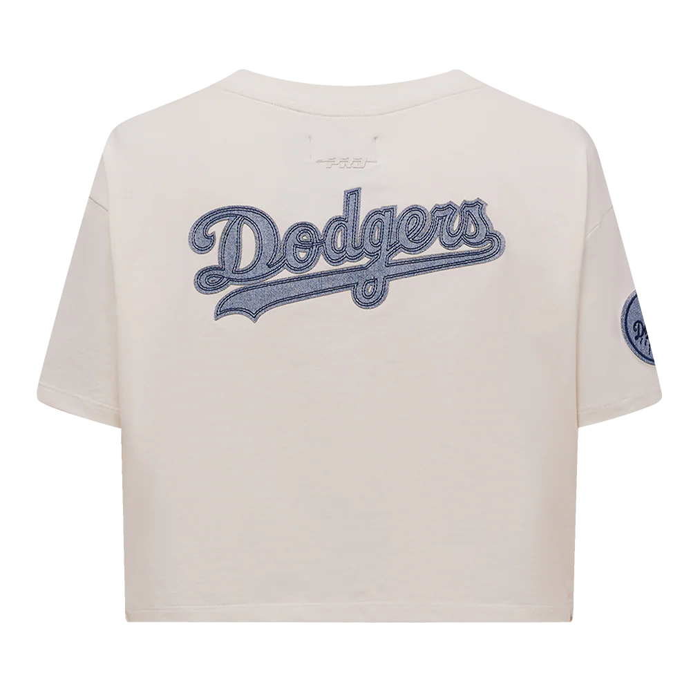 MLB LOS ANGELES DODGERS VARSITY BLUES WOMEN'S BOXY TOP (LINEN) - Image 3