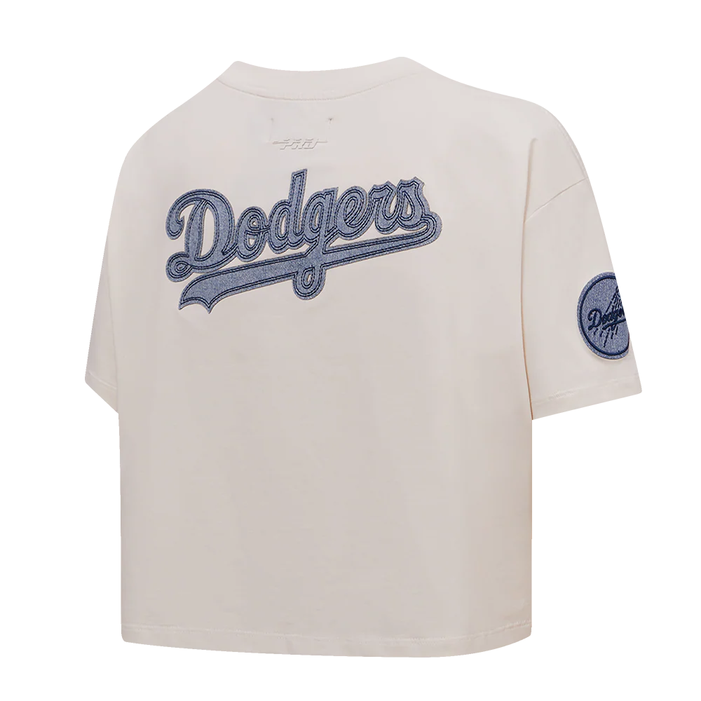 MLB LOS ANGELES DODGERS VARSITY BLUES WOMEN'S BOXY TOP (LINEN) - Image 4