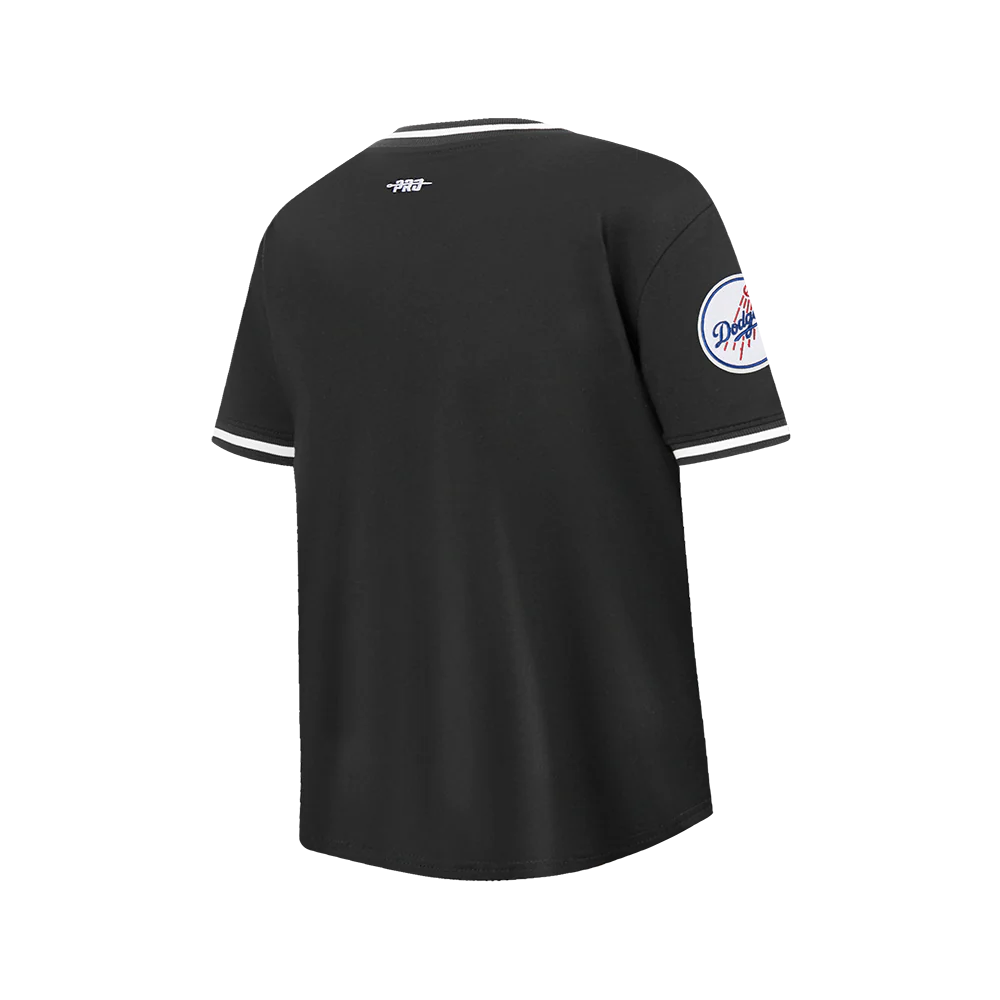 MLB LOS ANGELES DODGERS CLASSIC BIG BOY'S SS STRIPED RIB TOP (BLACK) - Image 4
