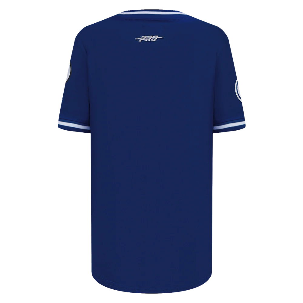 MLB LOS ANGELES DODGERS CLASSIC BIG BOYS SHORT SLEEVE STRIPED RIB TOP (DODGER BLUE) - Image 3