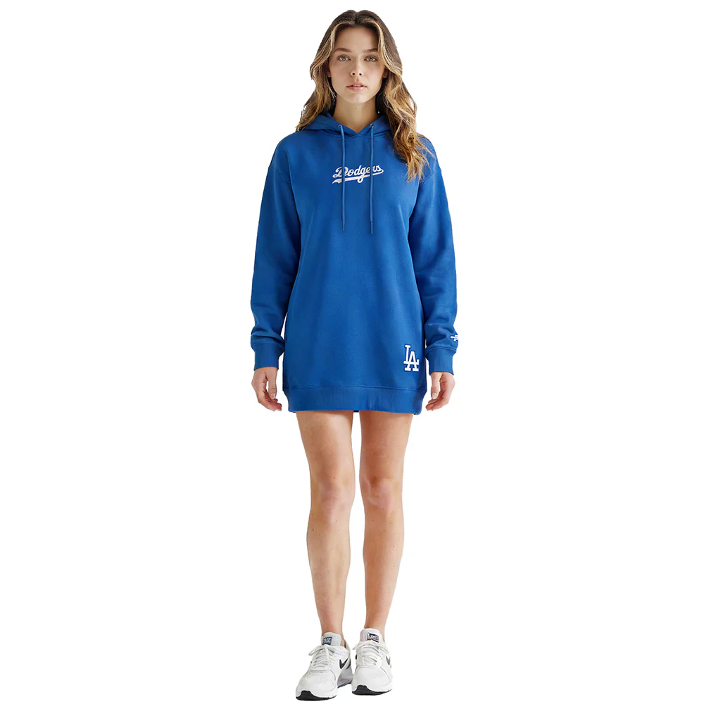 MLB LOS ANGELES DODGERS WINGSPAN WOMEN'S FLC HOODIE DRESS (DODGER BLUE) - Image 2