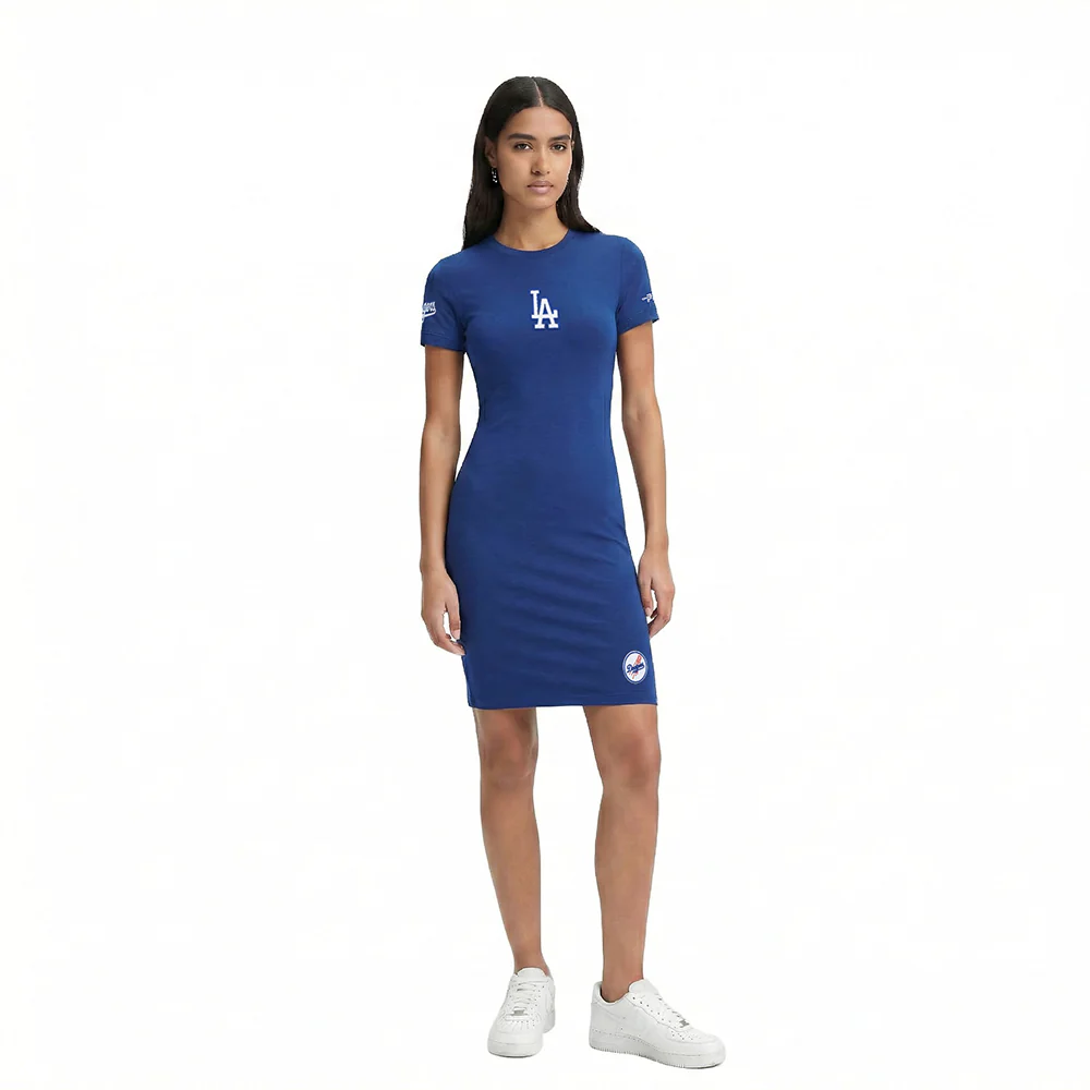 MLB LOS ANGELES DODGERS CLASSIC CHENILLE WOMEN'S BODYCON DRESS (DODGER BLUE)