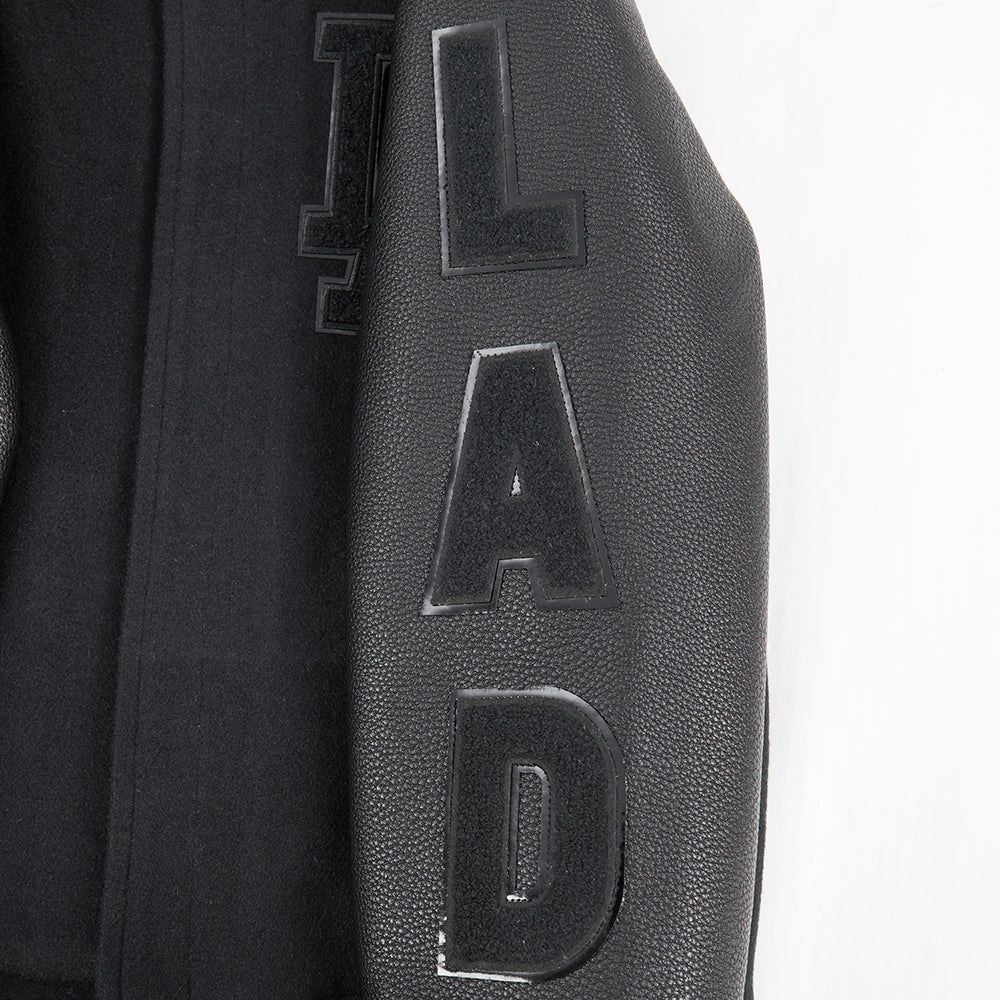MLB LOS ANGELES DODGERS TRIPLE BLACK BIG BOYS WOOL VARSITY JACKET (JET BLACK) - Image 8