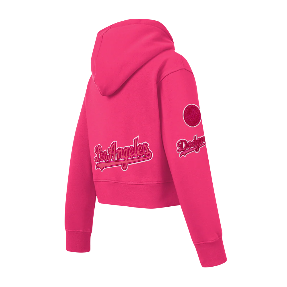 MLB LOS ANGELES DODGERS TRIPLE PINK BIG GIRLS FLEECE PO HOODIE (BEETROOT PURPLE) - Image 4