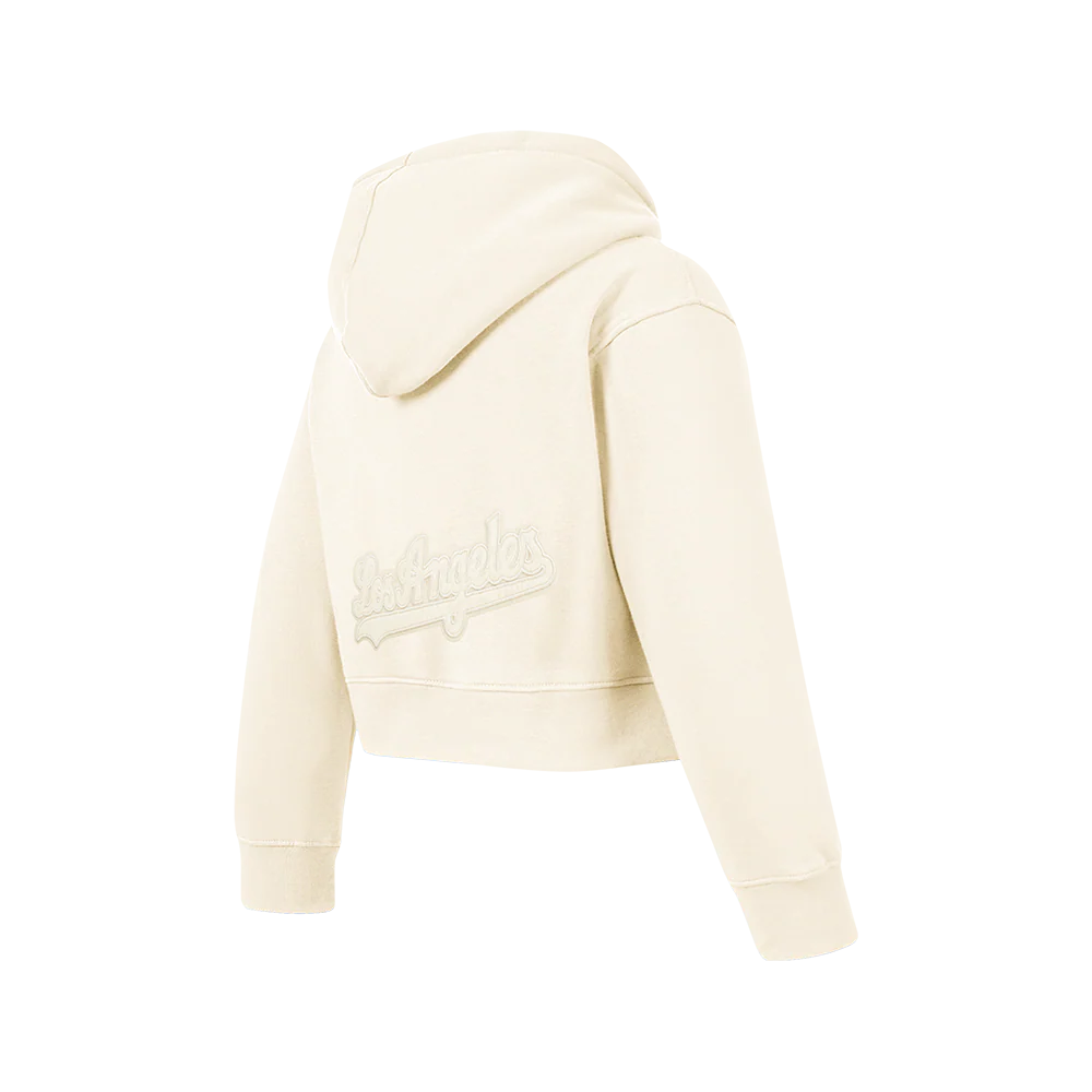 MLB LOS ANGELES DODGERS NEUTRAL BIG GIRL'S  FLEECE PO HOODIE (EGGSHELL) - Image 4