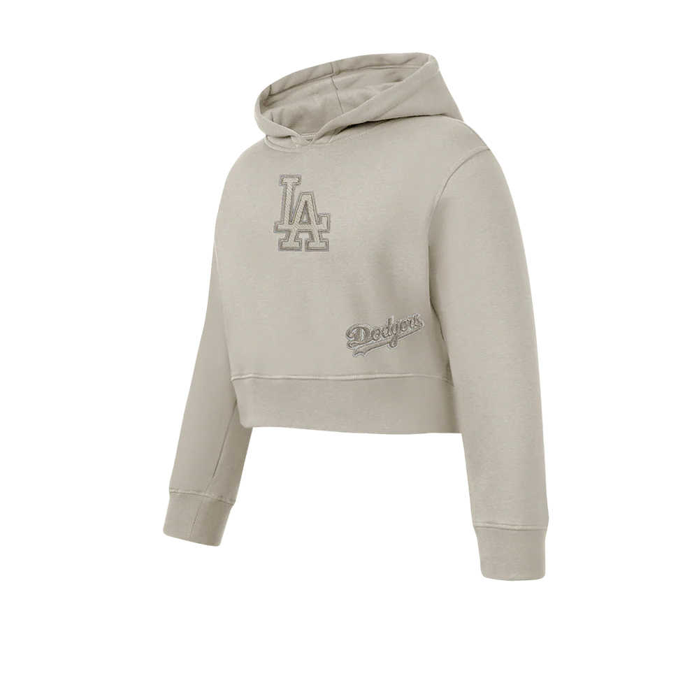 MLB LOS ANGELES DODGERS NEUTRAL BIG GIRL'S FLEECE PO HOODIE (TAUPE) - Image 3