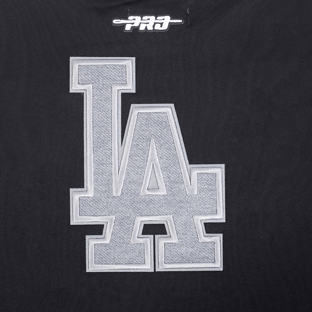 MLB LOS ANGELES DODGERS REVERSE FRENCH TERRY WOMEN'S FLEECE CREWNECK (BLACK) - Image 7