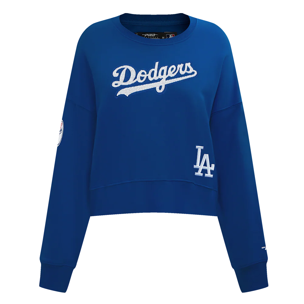 MLB LOS ANGELES DODGERS GAME DAY CLASSICS WOMEN'S DOUBLE KNIT CREWNECK (DODGER BLUE) - Image 5