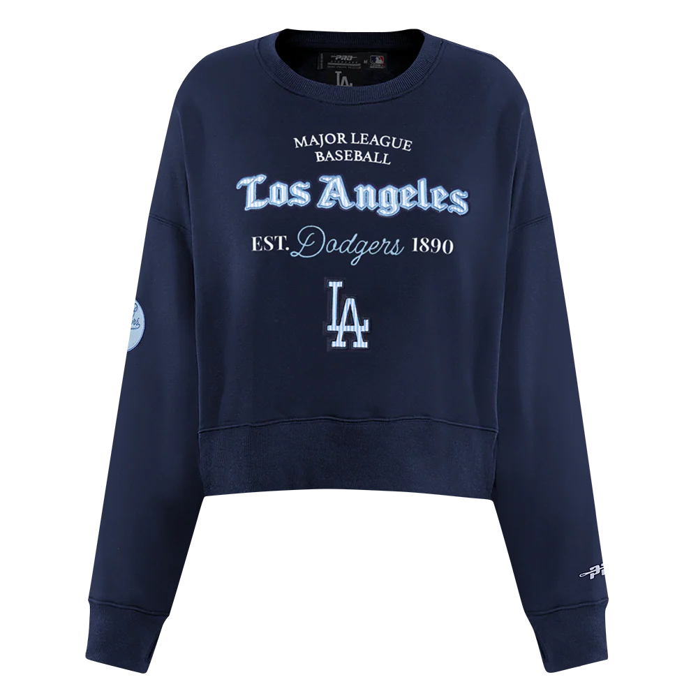 MLB LOS ANGELES DODGERS COUNTRY CLUB WOMEN'S DOUBLE KNIT CREWNECK (MIDNIGHT NAVY)