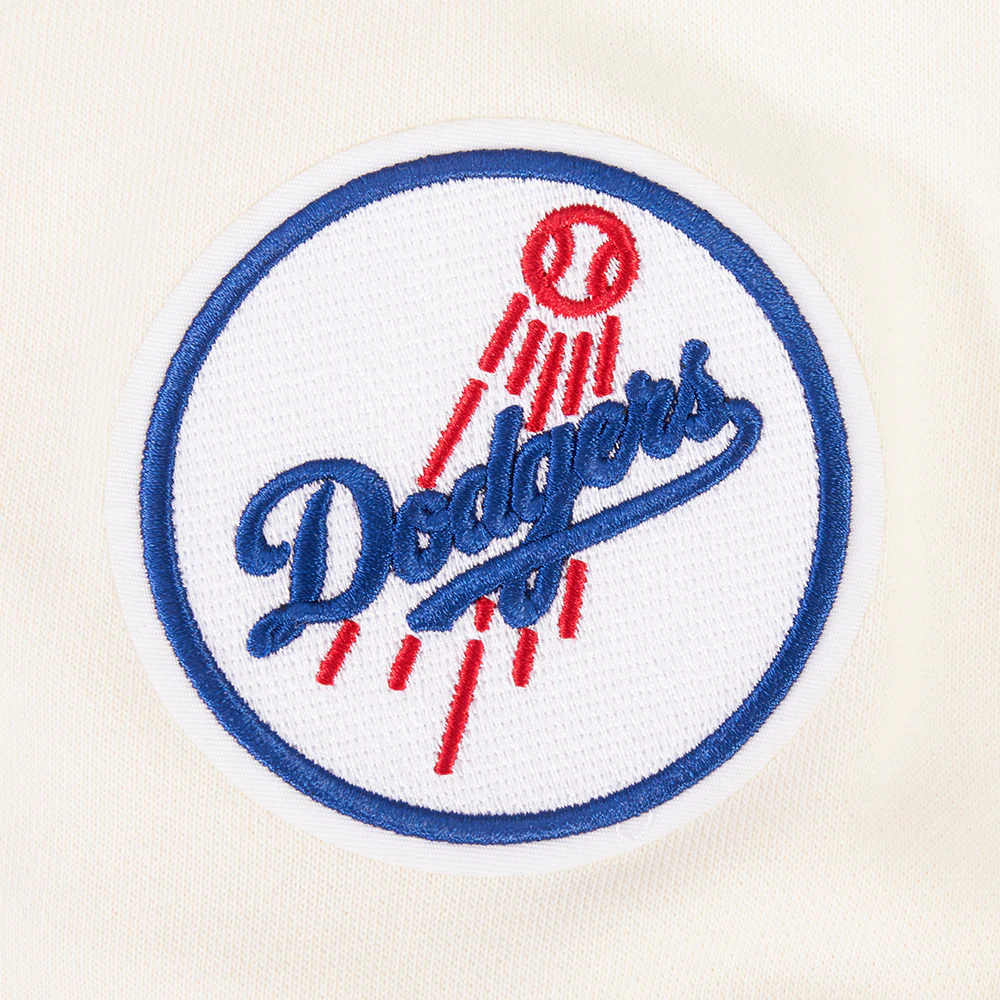 MLB LOS ANGELES DODGERS PARADISE WOMEN'S CROPPED PULLOVER HOODIE (EGGSHELL) - Image 5