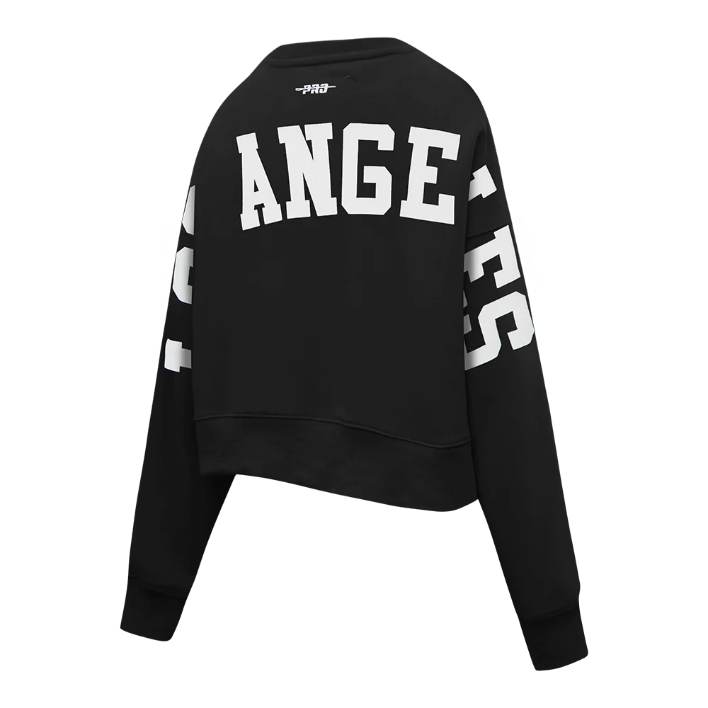 MLB LOS ANGELES DODGERS WINGSPAN WOMEN'S FLC CREWNECK (BLACK) - Image 4
