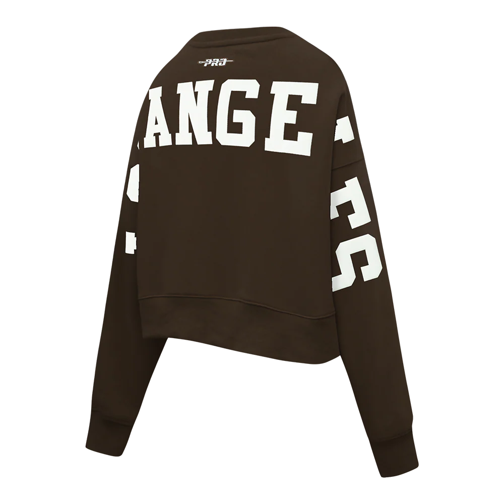 MLB LOS ANGELES DODGERS WINGSPAN WOMEN'S FLC CREWNECK (BROWN) - Image 8
