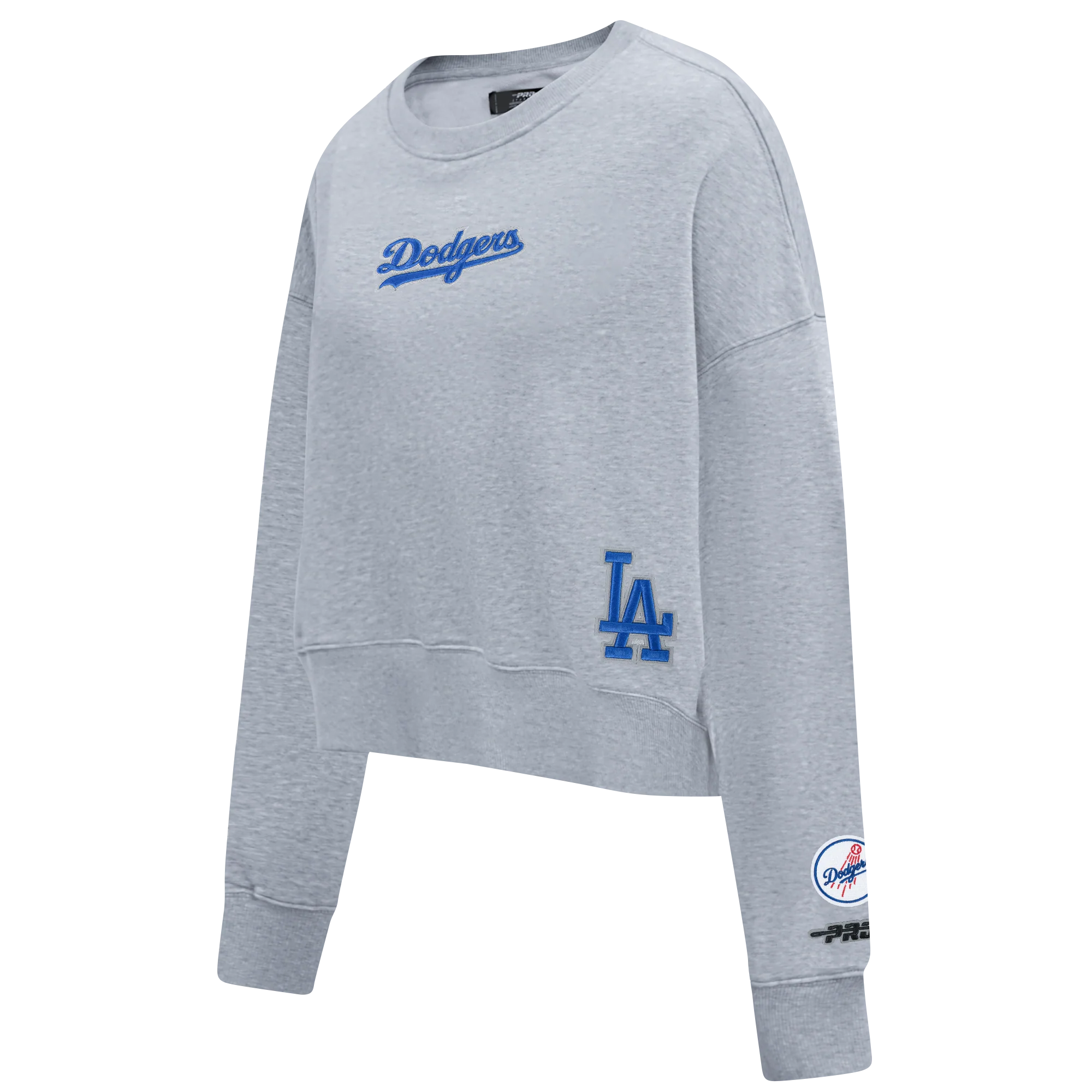 MLB LOS ANGELES DODGERS WINGSPAN WOMEN'S FLC CREWNECK (DARK HEATHER GRAY) - Image 4