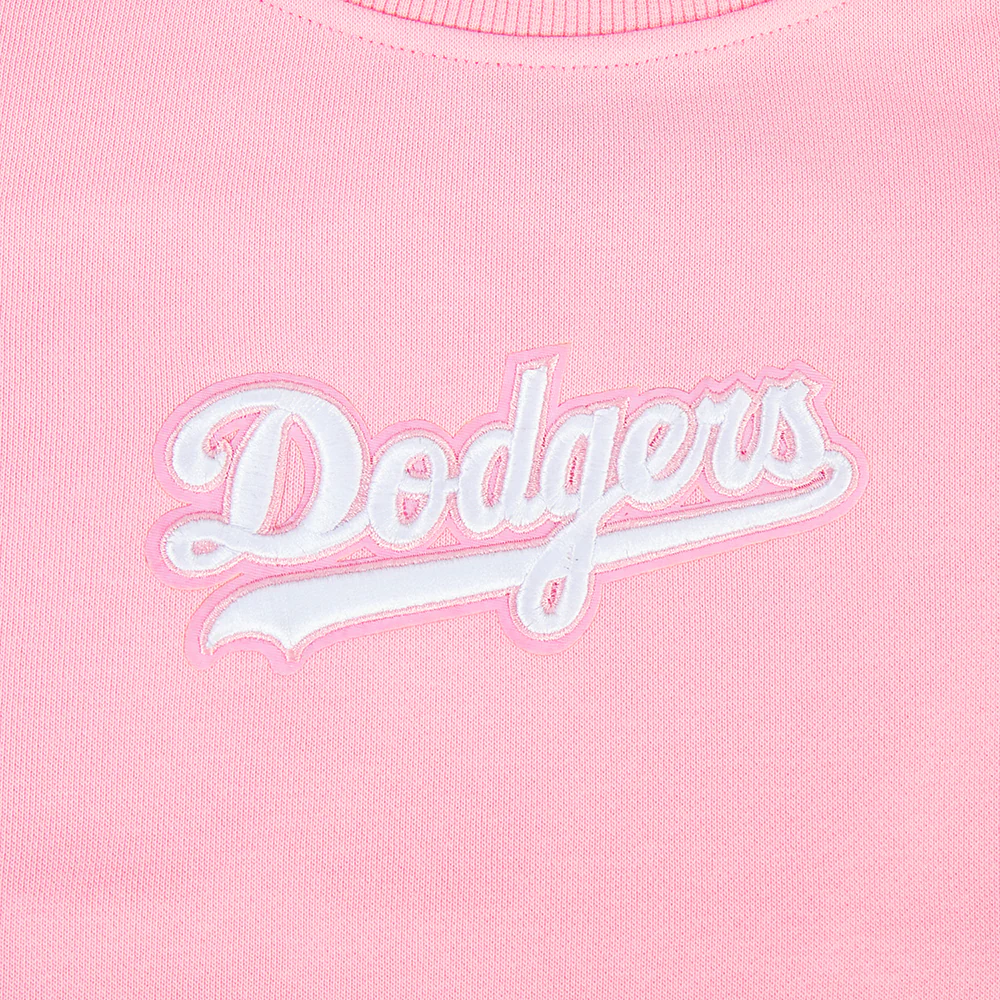 MLB LOS ANGELES DODGERS WINGSPAN WOMEN'S FLC CREWNECK (PINK) - Image 6