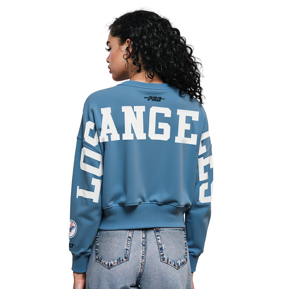 MLB LOS ANGELES DODGERS WINGSPAN WOMEN'S FLC CREWNECK (STEEL BLUE)