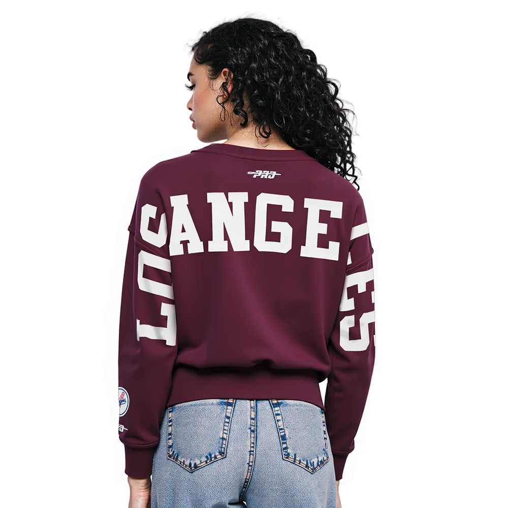 MLB LOS ANGELES DODGERS WINGSPAN WOMEN'S FLC CREWNECK (WINE)