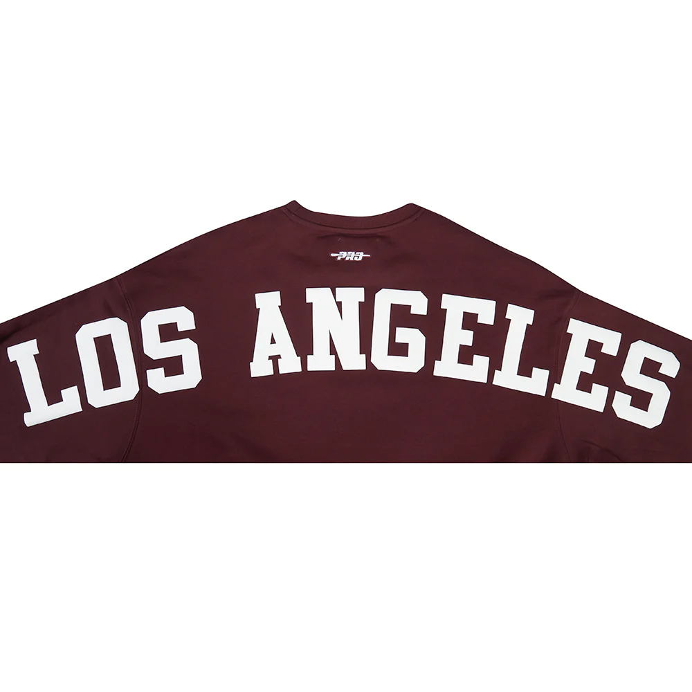 MLB LOS ANGELES DODGERS WINGSPAN WOMEN'S FLC CREWNECK (WINE) - Image 5