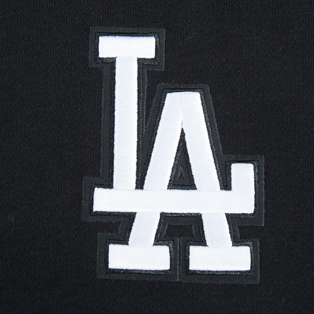 MLB LOS ANGELES DODGERS WINGSPAN WOMEN'S FLC CROPPED PO HOODIE (BLACK) - Image 6