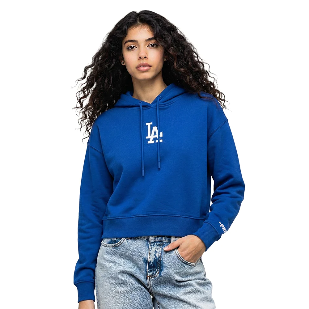 MLB LOS ANGELES DODGERS WINGSPAN WOMEN'S FLC CROPPED PO HOODIE (DODGER BLUE) - Image 2