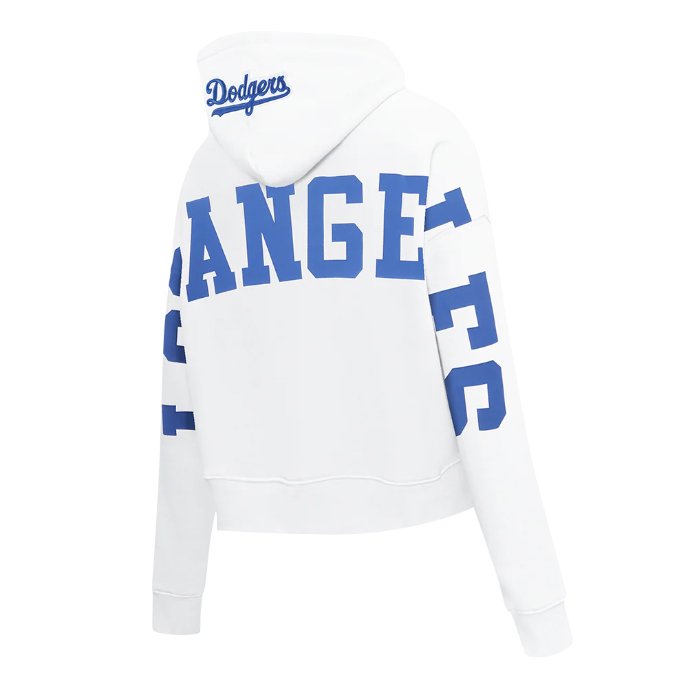 MLB LOS ANGELES DODGERS WINGSPAN WOMEN'S FLC CROPPED PO HOODIE (WHITE) - Image 6