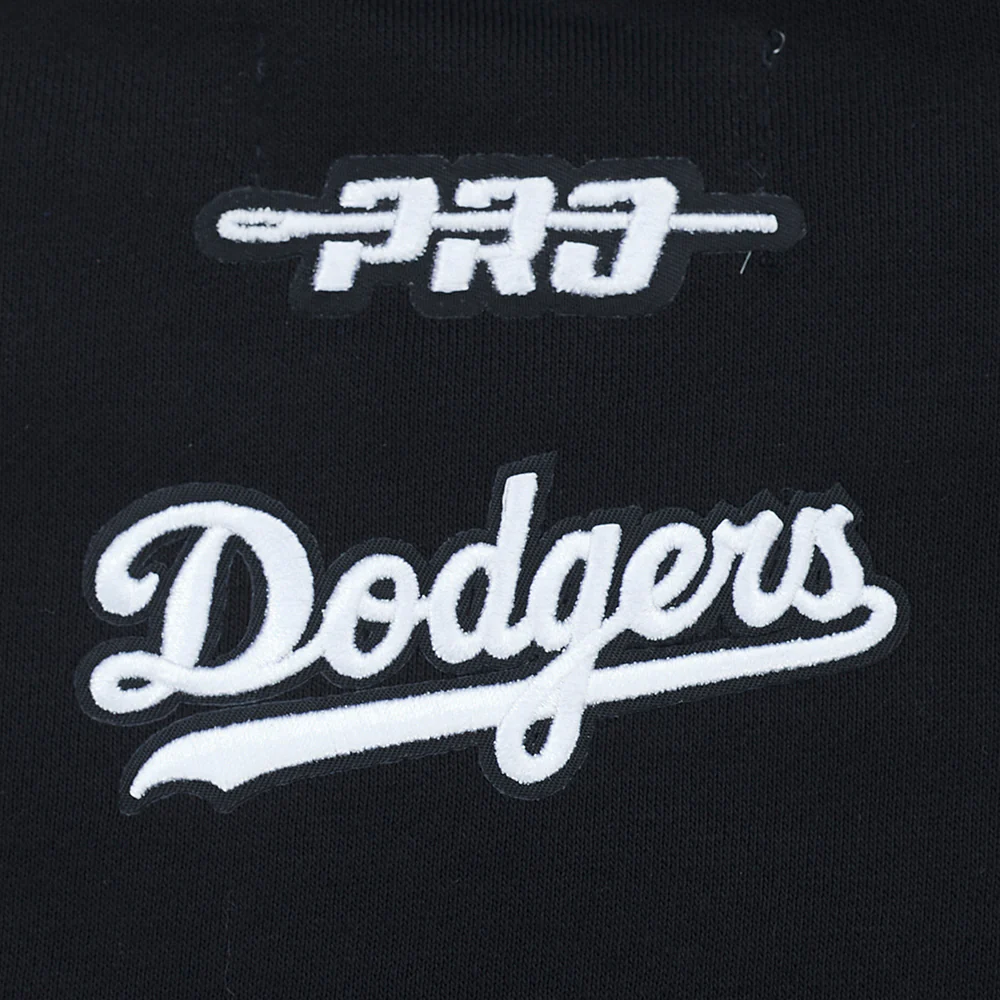 MLB LOS ANGELES DODGERS CLASSIC CHENILLE WOMEN'S FLC CREWNECK (BLACK) - Image 5