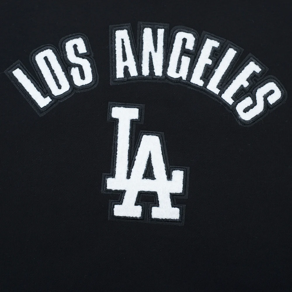 MLB LOS ANGELES DODGERS CLASSIC CHENILLE WOMEN'S FLC CREWNECK (BLACK) - Image 6