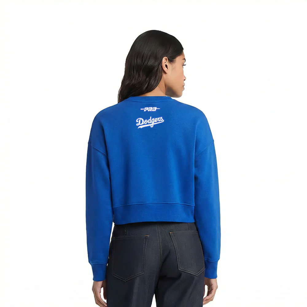 MLB LOS ANGELES DODGERS CLASSIC CHENILLE WOMEN'S FLC CREWNECK (DODGER BLUE) - Image 2