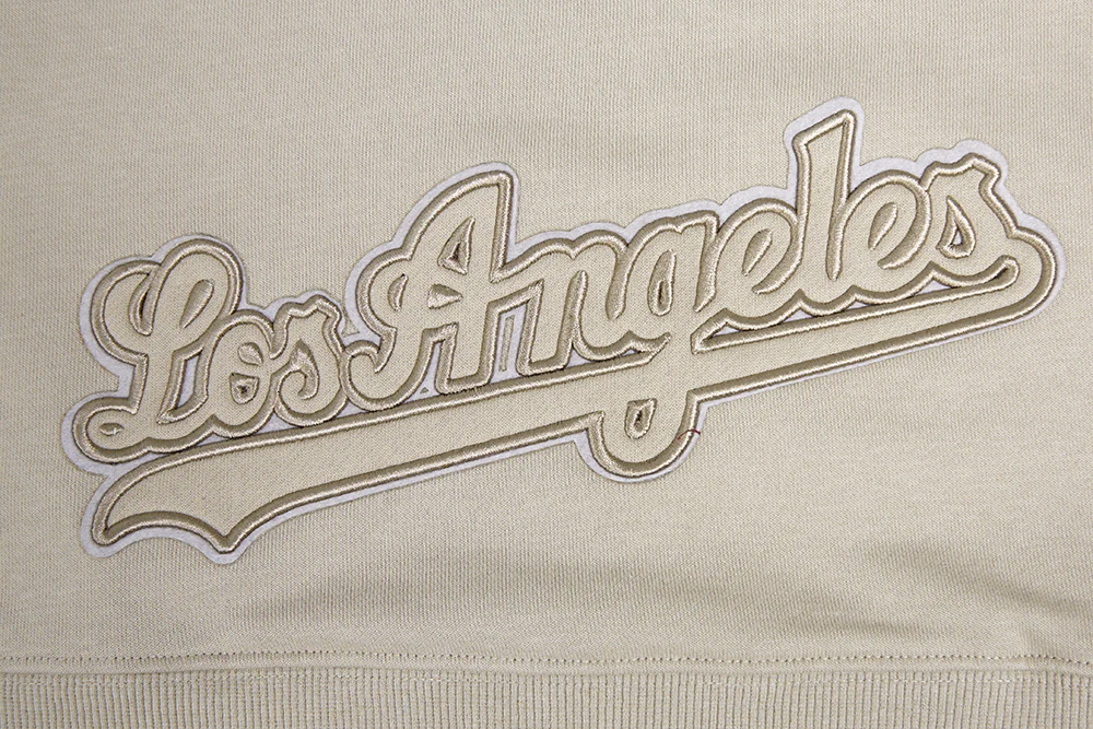 MLB LOS ANGELES DODGERS NEUTRAL WOMEN'S CROPPED PULLOVER HOODIE (TAUPE) - Image 6