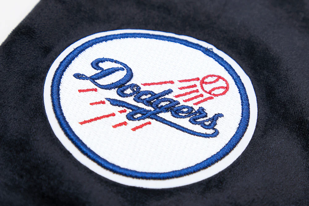 MLB LOS ANGELES DODGERS CLASSIC WOMEN'S VELOUR FULL ZIP PULLOVER HOODIE (BLACK) - Image 5