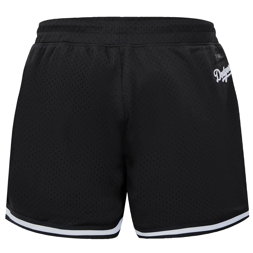 MLB LOS ANGELES DODGERS SCRIPT TAIL WOMEN'S MESH SHORT (BLACK) - Image 3
