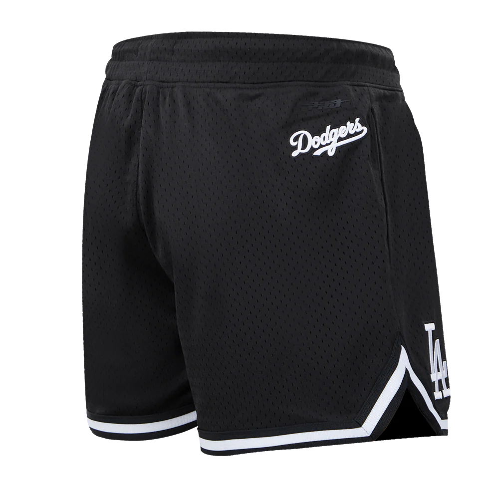 MLB LOS ANGELES DODGERS SCRIPT TAIL WOMEN'S MESH SHORT (BLACK) - Image 4